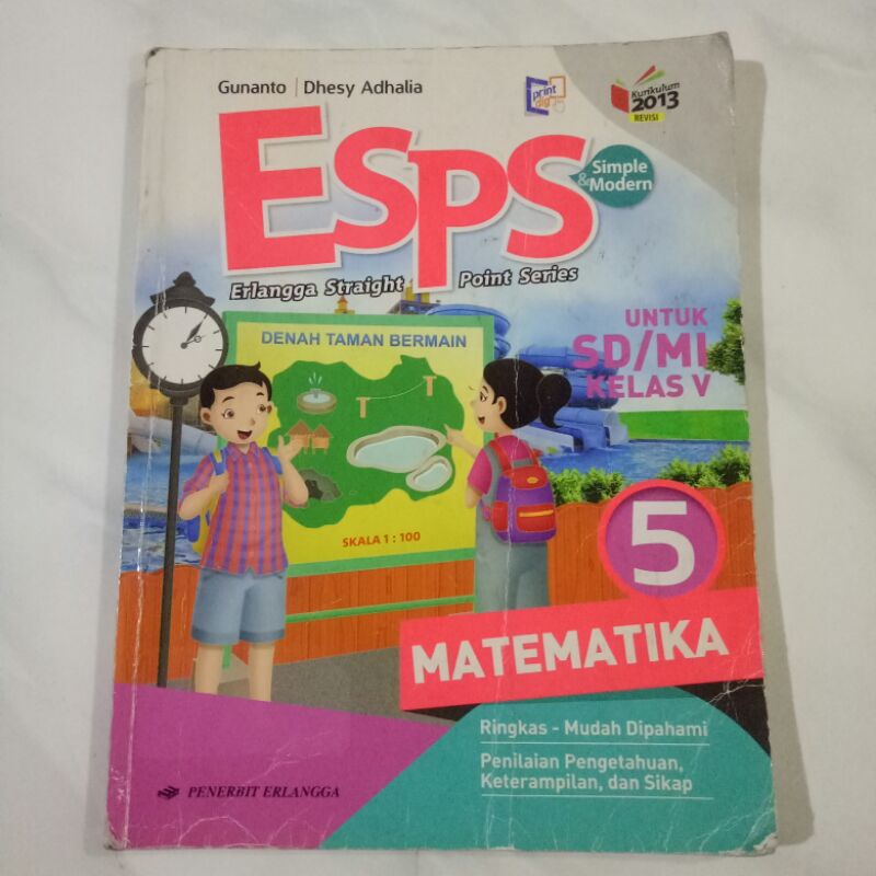 BUKU ESPS MATEMATIKA KELAS 5 SD/MI ERLANGGA K13 REVISI TERBARU BEKAS