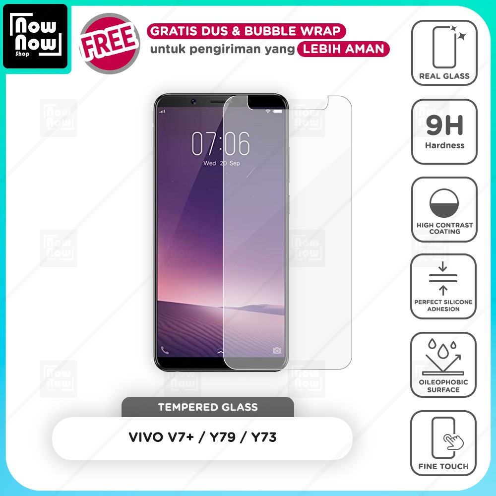 Tempered Glass Anti Gores VIVO V7+ / Y73 / Y79 Screen Guard Protector 9H Kaca Temperglass