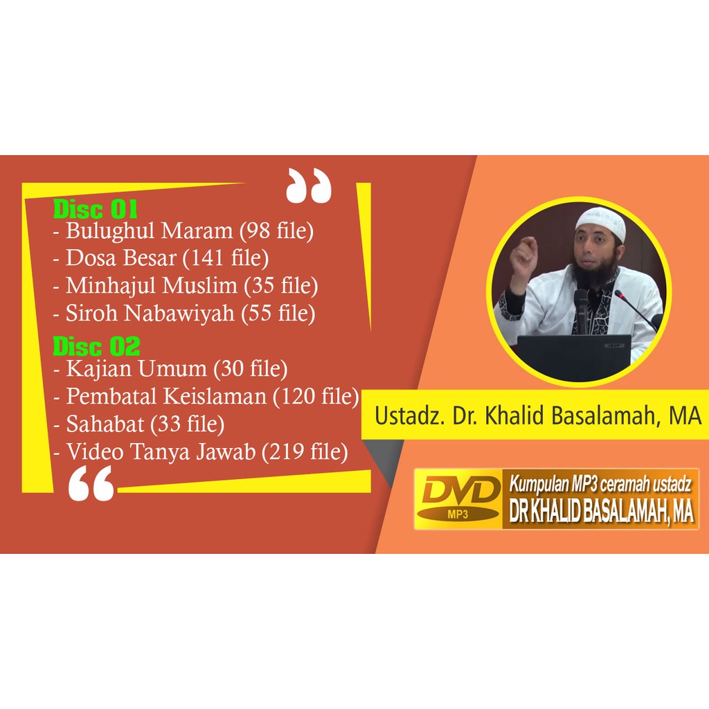 Dvd Kumpulan Mp3 Kajian Ustadz Khalid Basalamah Dvd 1 Dan Dvd 2 Shopee Indonesia