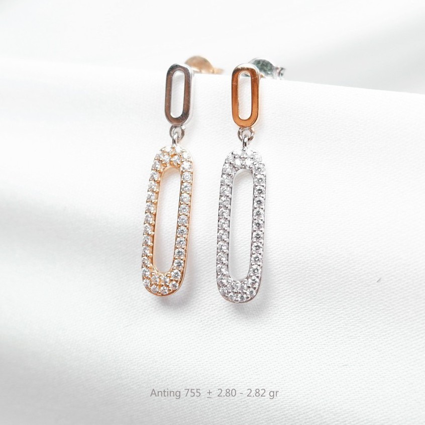 Anting Sandra Dewi Gold Seri Criss Cross Kadar 755 3AZ0412