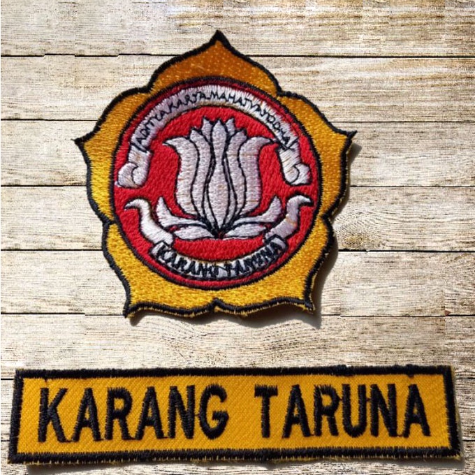 1 Set Logo Bordir Karang Taruna Emblem 7cm x 7cm