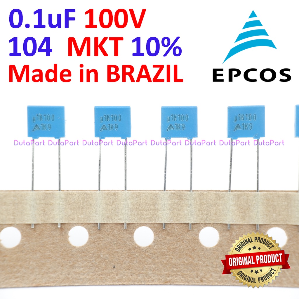 100V 0.1uF 100nF 104 ORIGINAL EPCOS BRAZIL MKT MKM Kapasitor Capacitor