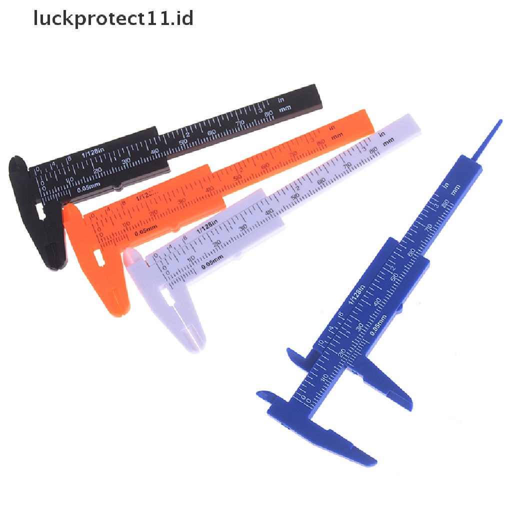 //HG&amp;ID// 1pc Mini sliding vernier caliper plastic measure ruler gauge double scale 80mm .