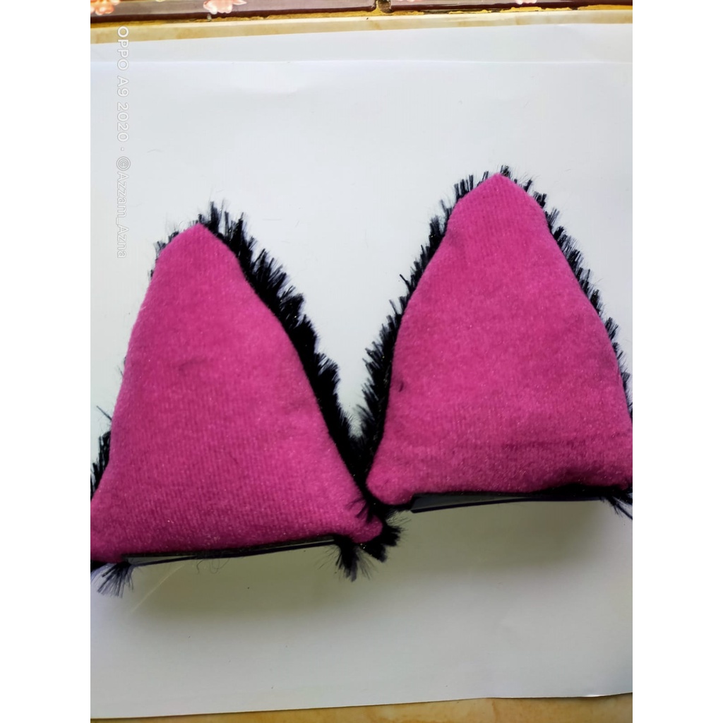 TERBARU⚡HITAM PINK| SERBAGUNA KUPING KUCING UNTUK HELM | Kuping kucing helm neko / aksesoris helm he