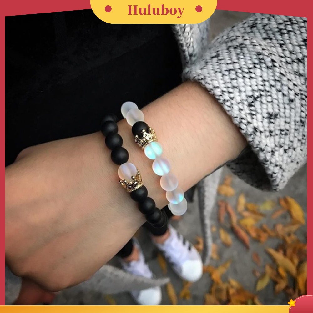 Hu Hu Hu Hu Hu Alat Bantu Pasang Kacamata♡ 1 / 2Pcs Gelang Bangle Elastis Hias Manik-Manik Mahkota Untuk Hadiah Valentine