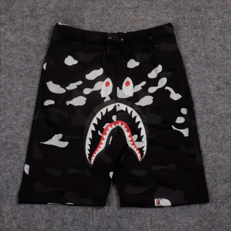 SHORT PANTS CELANA PENDEK BAPE CAMO HITAM &amp; PUTIH FULLPRINT PREMIUM QUALITY