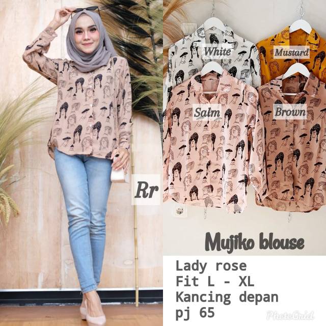 PROMO BLOUSE MUJIKO //KEMEJA CARTON//1KG MUAT 7PCS