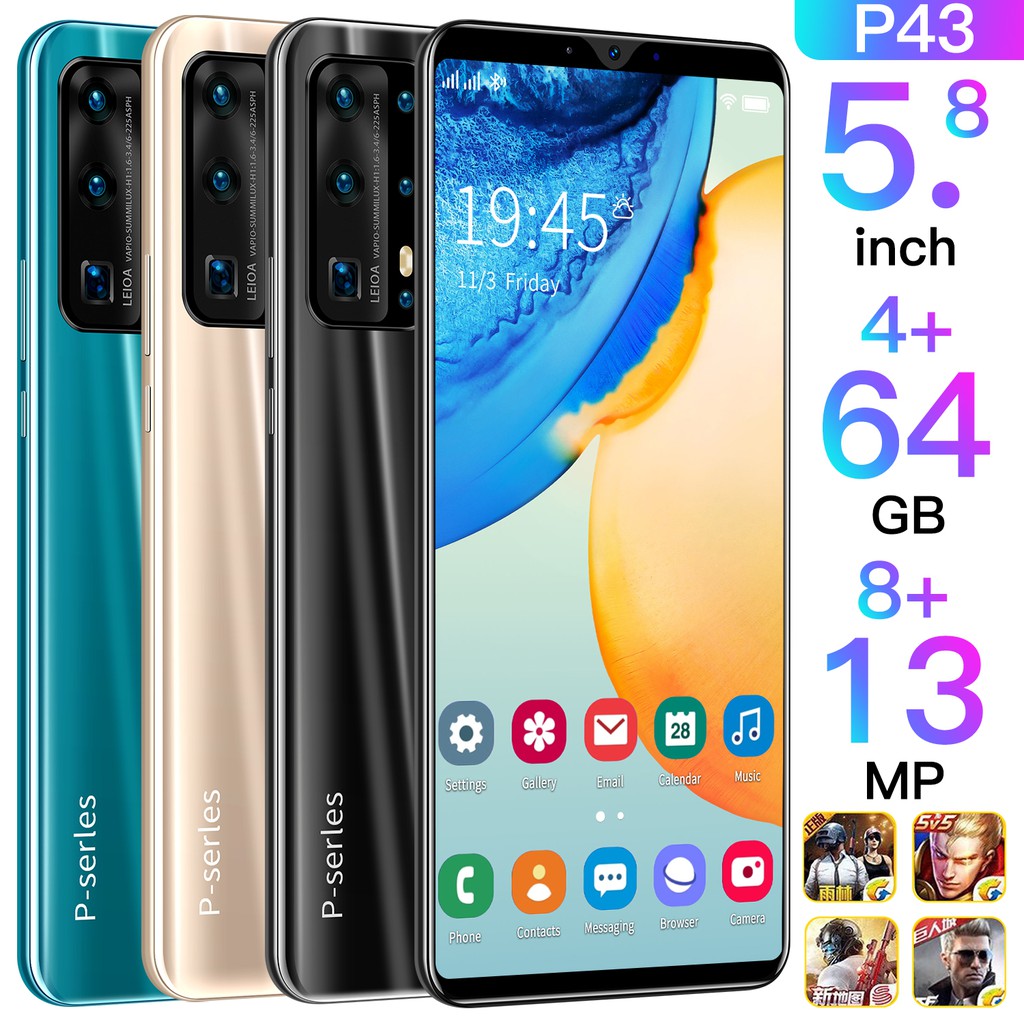 P40 Pro Handphone Android 5.8 Inci RAM 4 ROM 64G Face ID + Fingerprint Smartphone