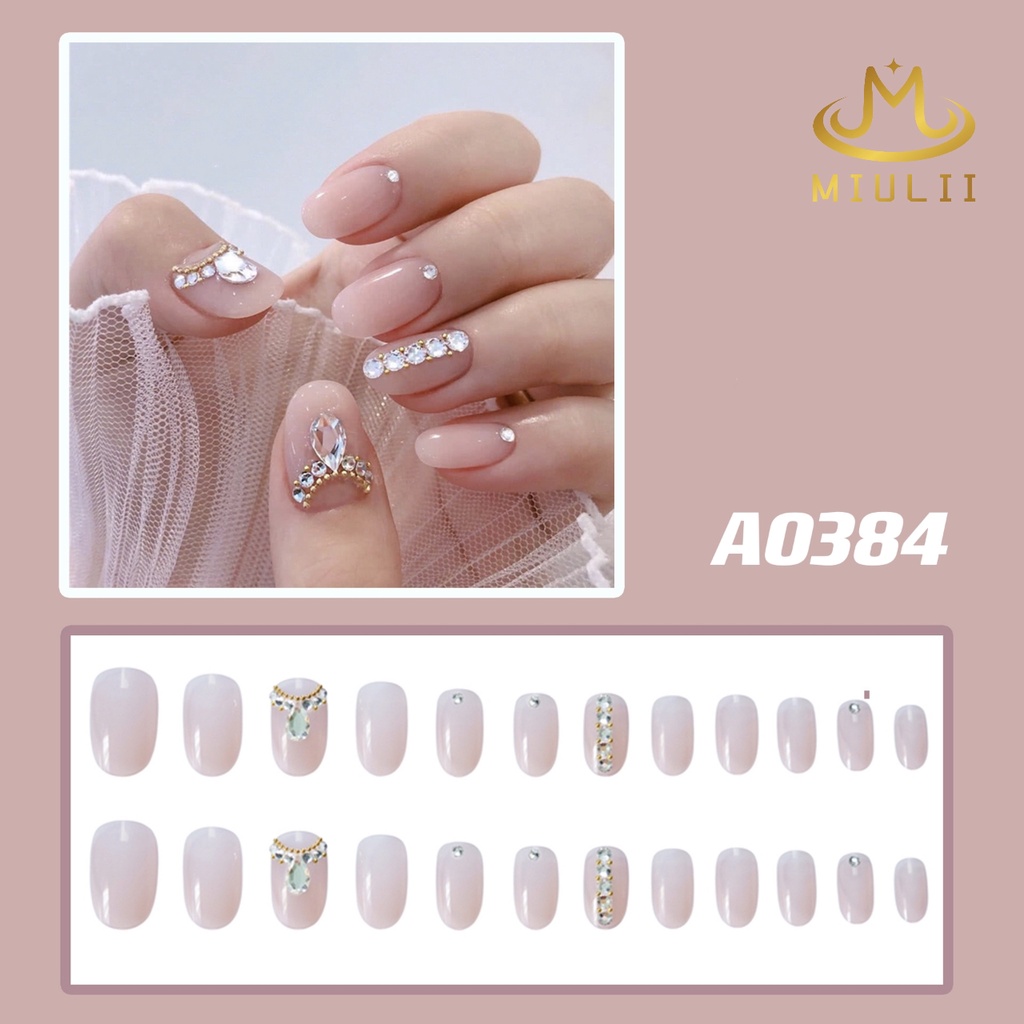 MIULII / KUKU PALSU    A0384 / 24PCS / 3D / NAIL ART / PREMIUM / PINK / CUTE / FREE LEM JELLY / KUTEK