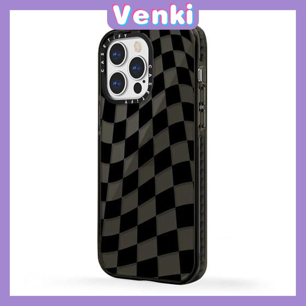 Soft Case Silikon Tpu Tebal Shockproof Motif Kotak-Kotak Hitam Putih Untuk Iphone 13 Pro Max / 12pro / 11 / 7 + / Xr / Xs Max / 8 / 11 / 12 / 7 +