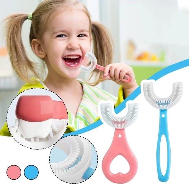 Sikat Gigi Anak Bentuk U Silikon / Training Tooth Brush Silicone