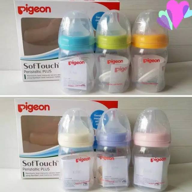 PIGEON - BOTOL SUSU WIDE NECK SOFT TOUCH PERISTALTIC PLUS / BOTOL SUSU BAYI