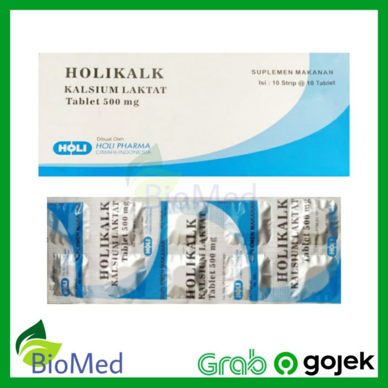 HOLIKALK isi 10 Tablet - Kalsium Vitamin Suplemen Tulang dan Gigi