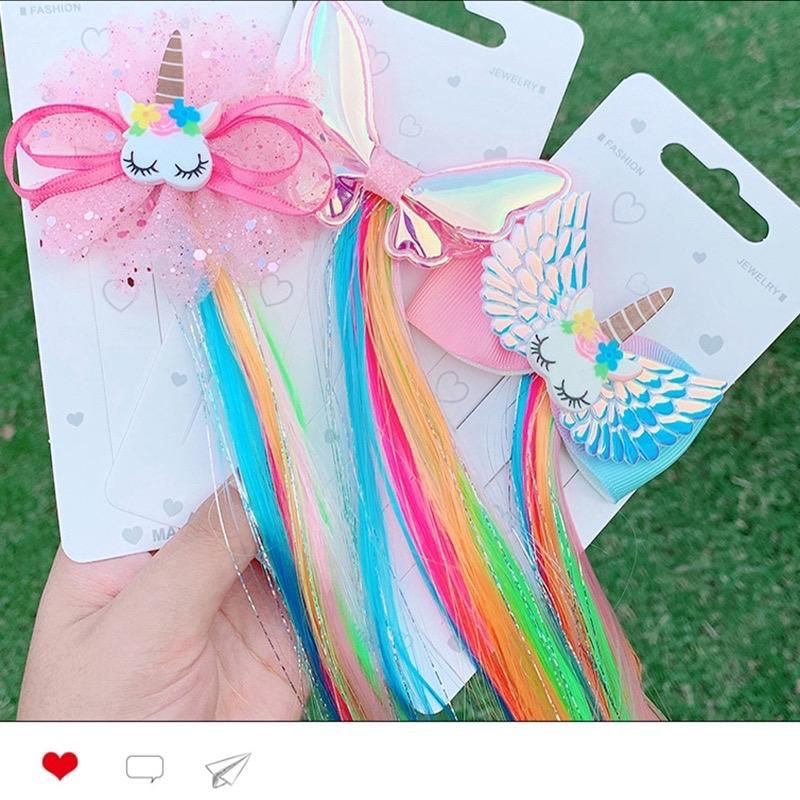 JEPIT RAMBUT LUCU WARNA- WARNI ANAK PEREMPUAN, JEPIT RAMBUT PALSU MODEL UNICRON BINTANG JEPIT RAMBUT KEPANG SEQUINS &amp; UNICORN, JEPIT RAMBUT PALSU WARNA WARNI ANAK PEREMPUAN