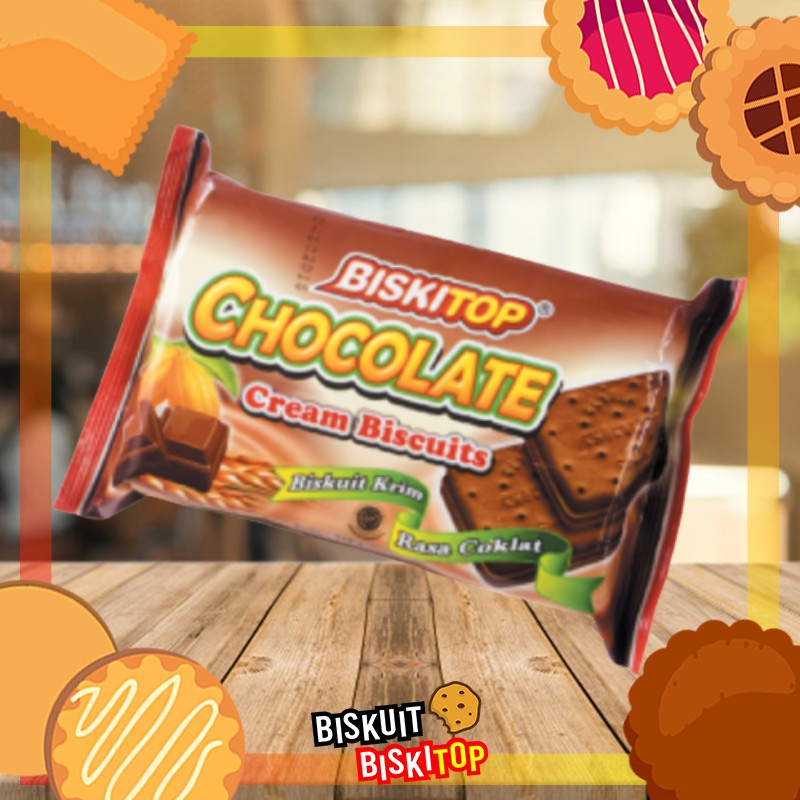 

B. BISKITOP - CREAM 24 218gr Rasa Coklat Nanas Biskuit Kue Kering Cemilan Dewasa Anak Enak Renyah