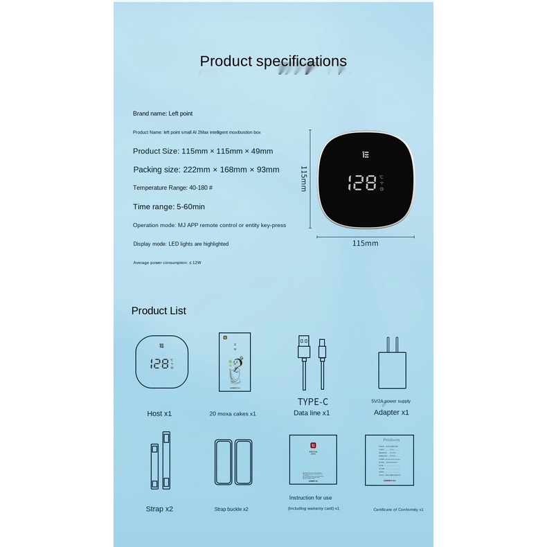 ZDEER ZD-A10MAX - XiaoAi Smart Moxibustion Box - Pengobatan Moksibusi