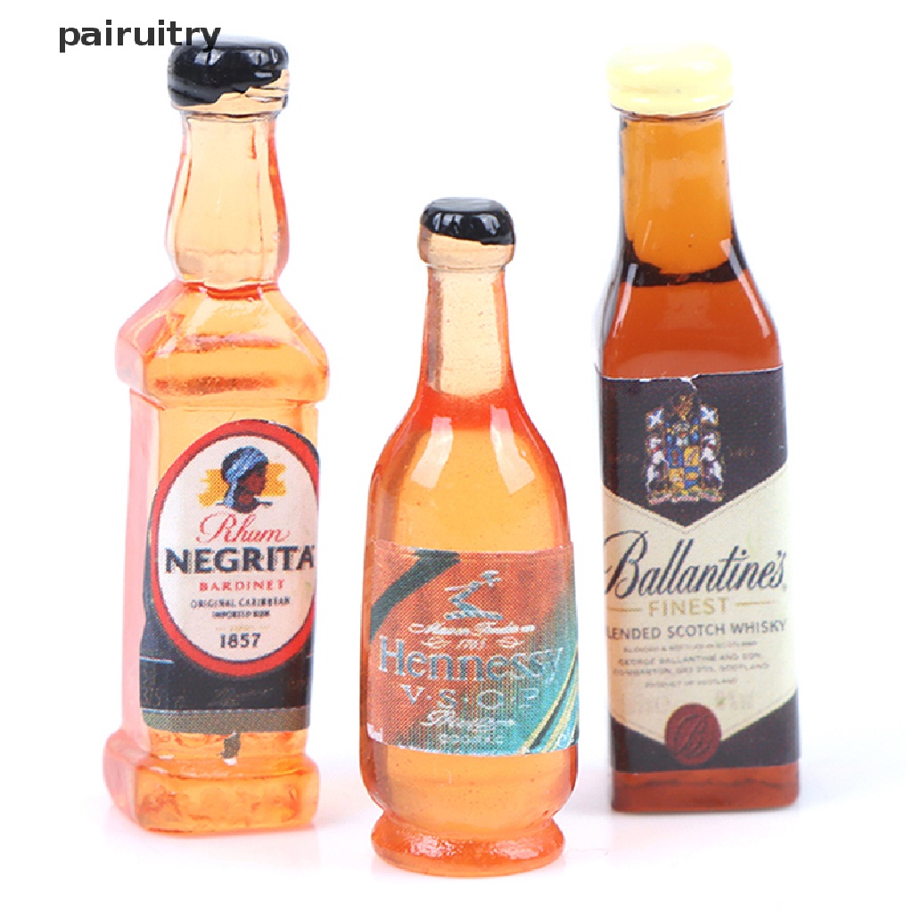 Prt 10Pcs / Set Miniatur Botol Wine Skala 1: 12 Untuk Aksesoris Dapur Rumah Boneka PRT