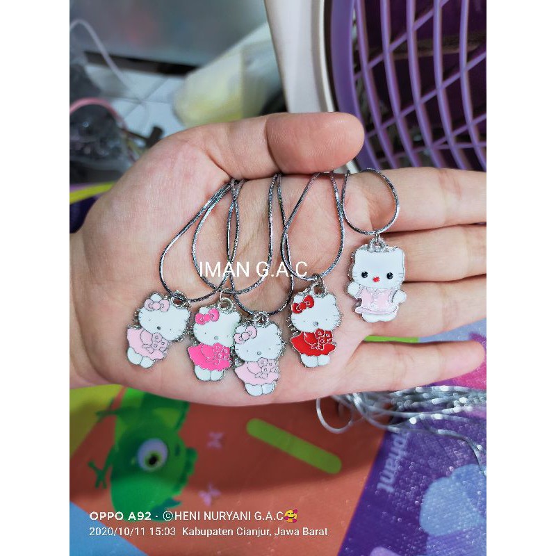 kalung anak rhodium liontin hellokitty