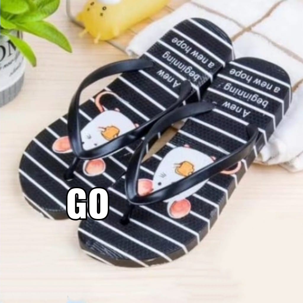 gos Import MOUSE LIRIS Sandal Wanita Murah Japit Casual Teplek Sendal Cewek Flat Jepit