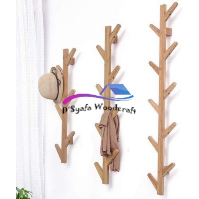 GANTUNGAN DINDING HANGER KAYU / TOPI HOLDER / LADDER HANGER / TERMURAH