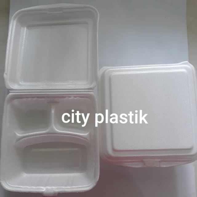 STEROFOAM NASI SEKAT / STYROFOAM NASI SEKAT ISI 100 PCS