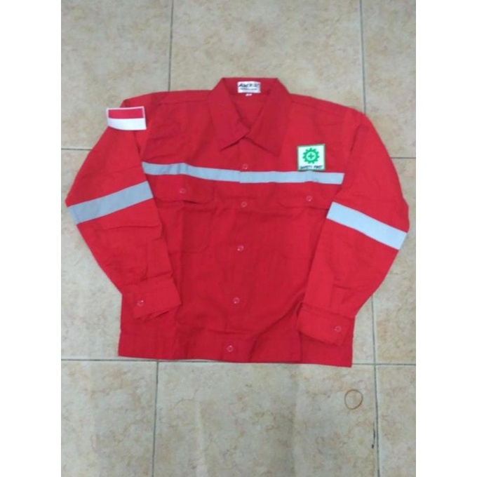 Baju Safety Atasan Lengan Panjang+Logo K3 Dan Merah Putih