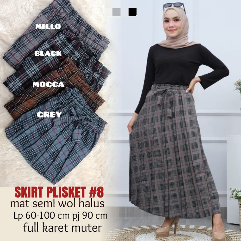 Rok Plisket Semi Wol / Rok Plisket Tartan Motif