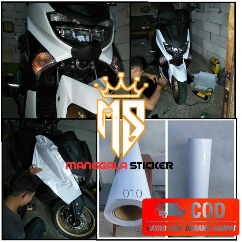Stiker skotlet motor putih dof/ stiker putih glosi untuk motor dan mobil
