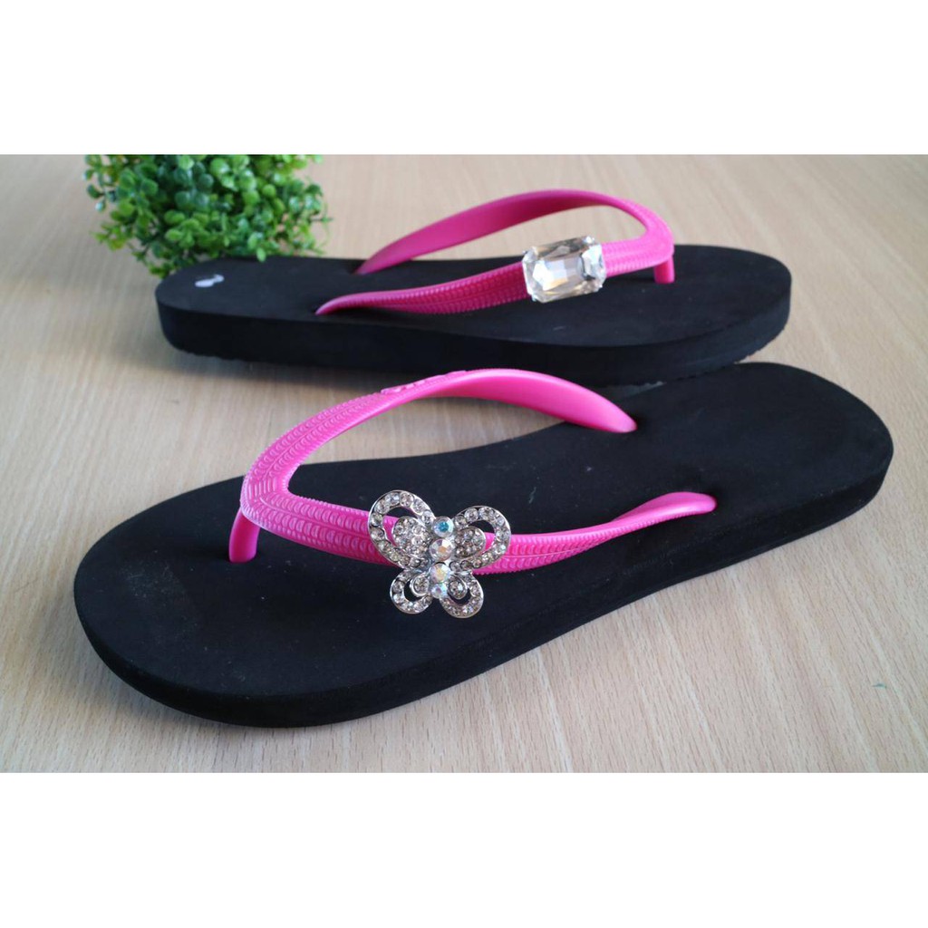 Sandal Popits KW Flat Black Pink  by Joline