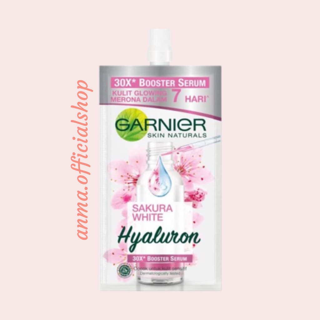 Garnier Serum 30mL Sakura White Hyaluron dan Light Complete Vitamin C 30x Booster Serum Skin Care-Sakura 7.5 ml