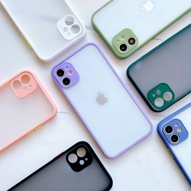 Camera Protection Phone Case For iPhone 12 Mini 11 Pro Max XR XS Max 6S 8 7 Plus SE2 Matte Bumper Shockproof Soft TPU Clear Case