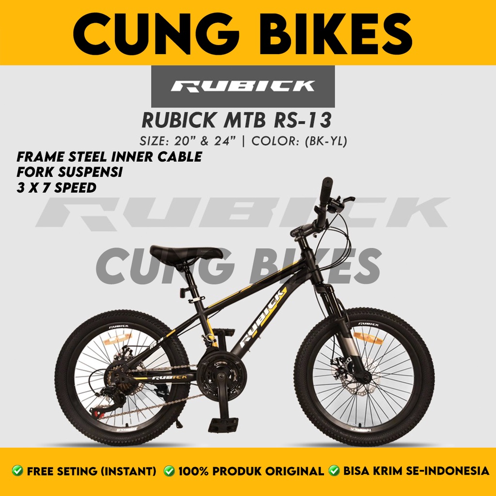 Sepeda Gunung MTB 20 24 26 Inch Rubick RS-13 3x7 speed double disc brake by United bike