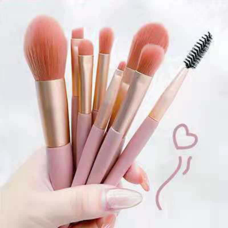 8pcs Set Kuas Mini dengan Pouch makeup / Brush makeup