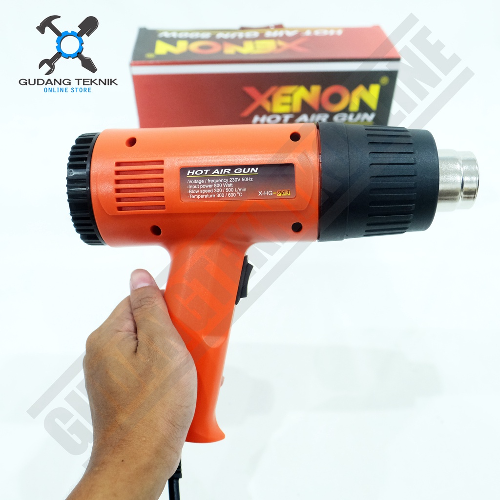 Heat Gun XENON X-HG003 / Mesin Heatgun Hot Air Gun HG003X  - Alat Pemanas Plastik HG 003 800Watt