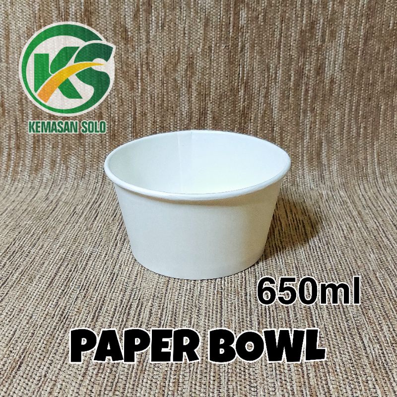Paper Bowl 650ml mangkok kertas 650 ml soup rice bowl