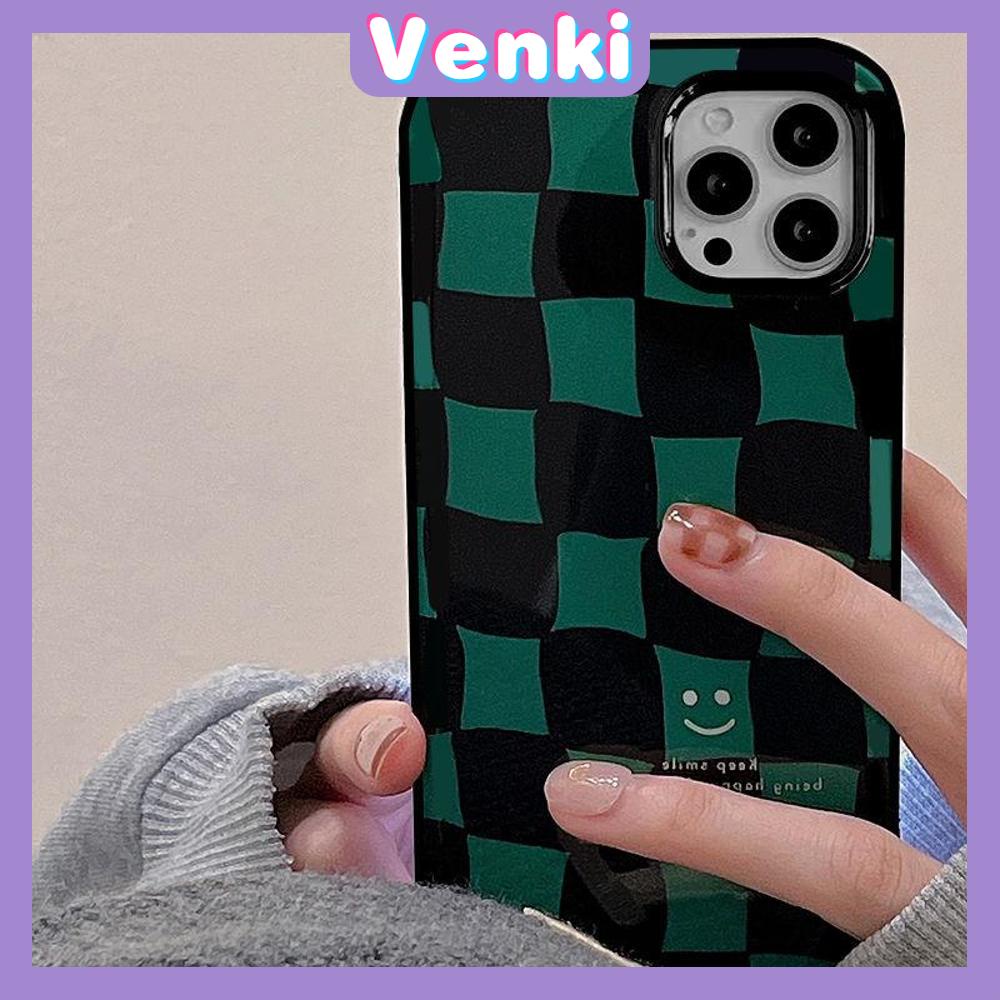 iPhone Case Silicone Soft Case TPU Candy Case Black Glossy Big Hole Camera Protection Shockproof Green Checkered For iPhone 13 Pro Max iPhone 12 Pro Max iPhone 11 Pro Max 7 Plus