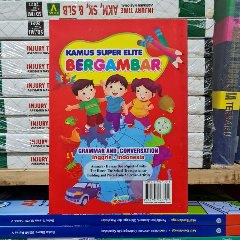 Full Colour Buku Kamus Super Elite Bergambar Inggris - Indonesia Grammar and Conversation