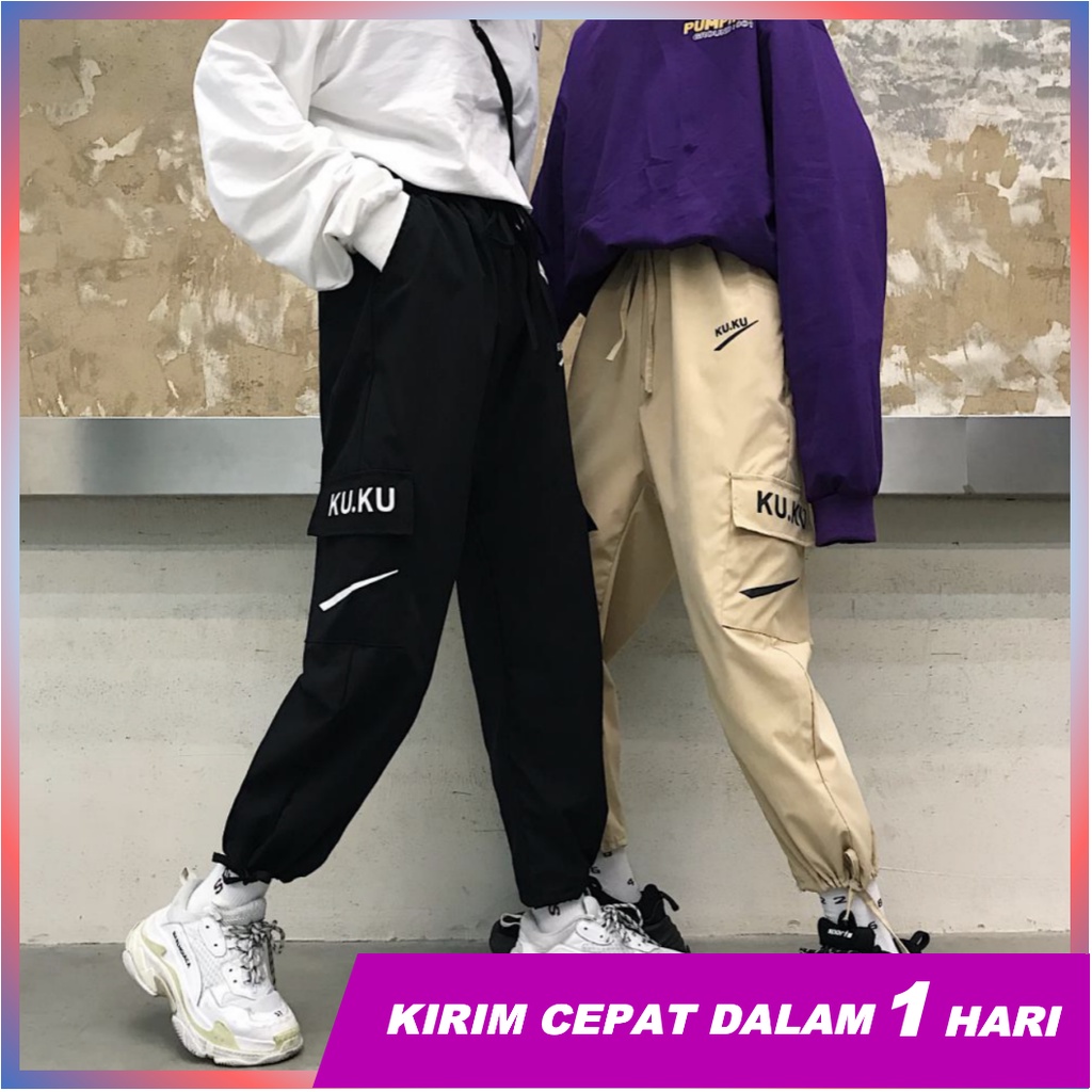 Super66 Celana joger / celana kargo wanita korea / celana kargo wanita murah / cargo pants / celana wanita BB 40kg-60kg