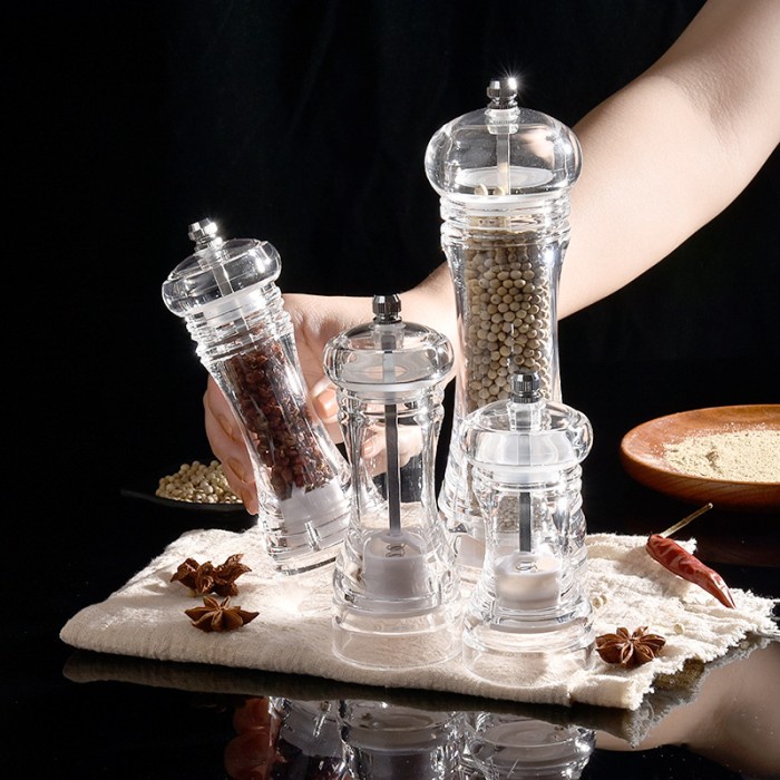 transparant pepper mill salt grinder / penggiling lada garam/gilingan