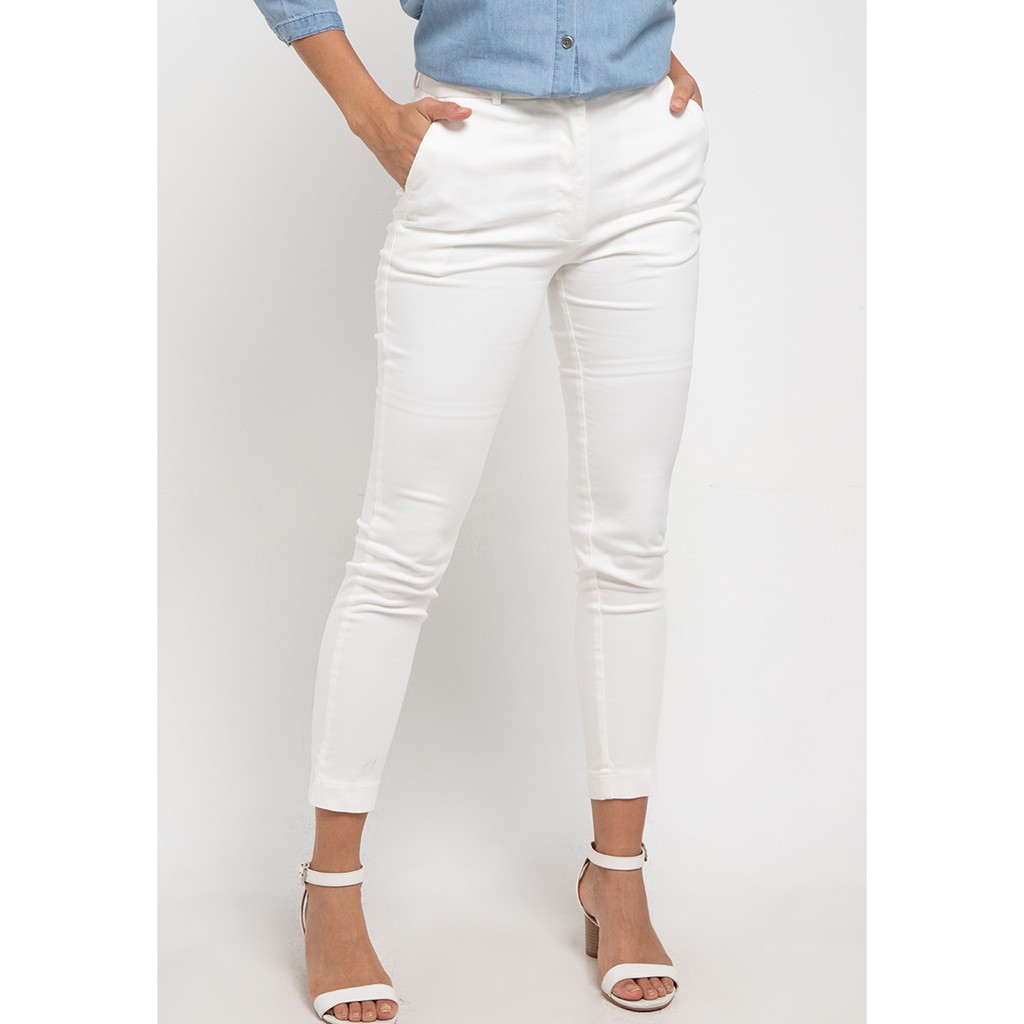 Geela Official - Basic Office Long Pants White ( G 3147-95 )