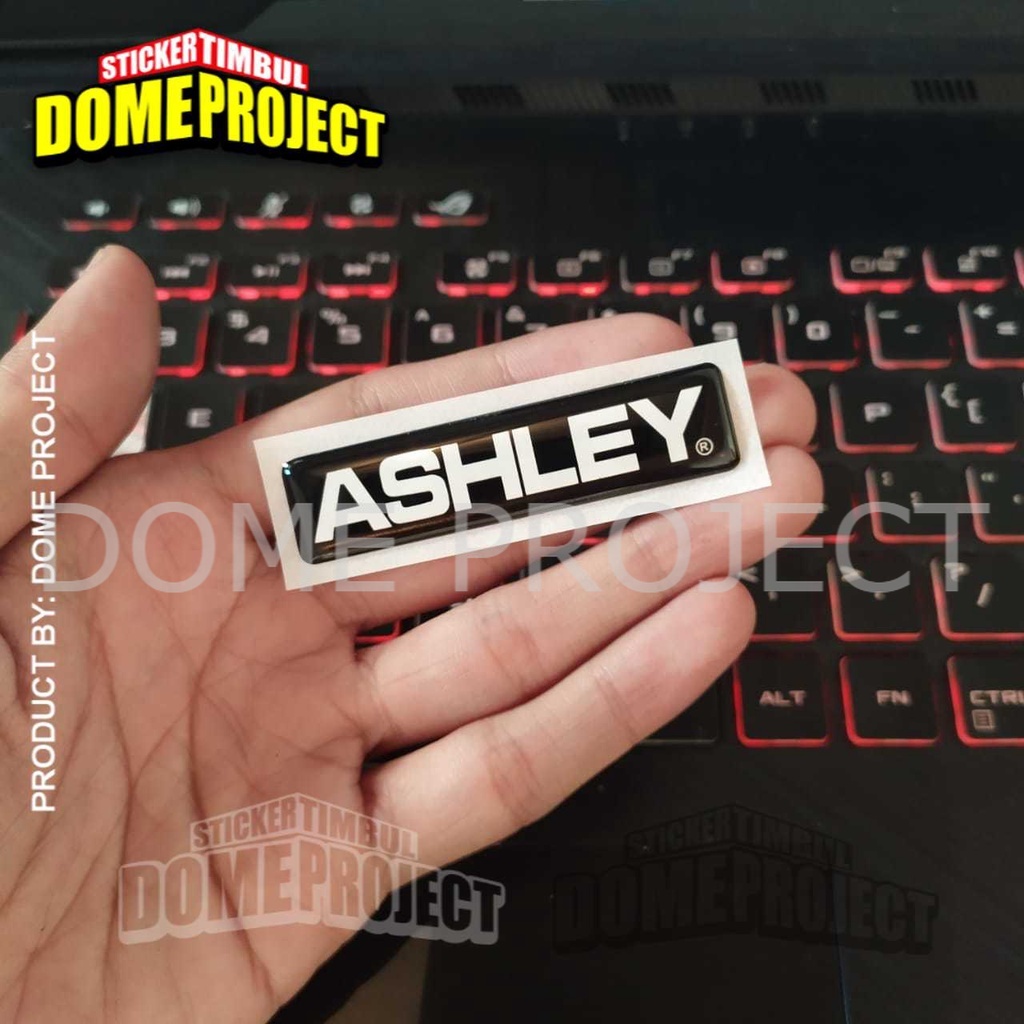 EMBLEM STIKER ASHLEY SOUND STIKER AUDIO STICKER LENTUR 3D BENTUK KOTAK UKURAN 15MM X 62MM