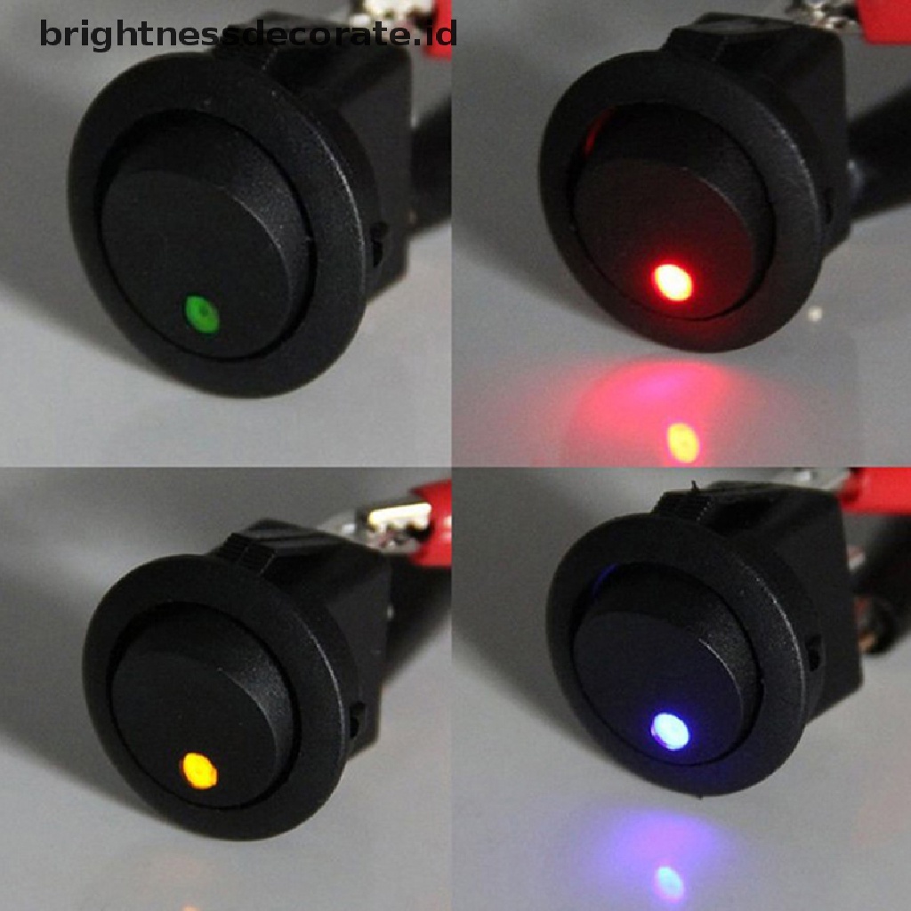 4pcs Saklar Rocker Switch On / Off 12v 20a Bentuk Bulat Dengan Lampu Led Untuk Mobil / Kapal Laut