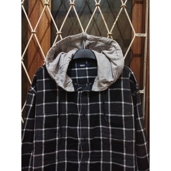 kemeja flannel hoodie second original kemeja semi jaket murah terbaik