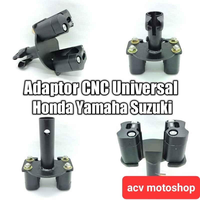 Adaptor Stang Cnc Dudukan Stang Matic Bebek Universal Honda Yamaha Dan Suzuki Stang Trondol Cnc black series