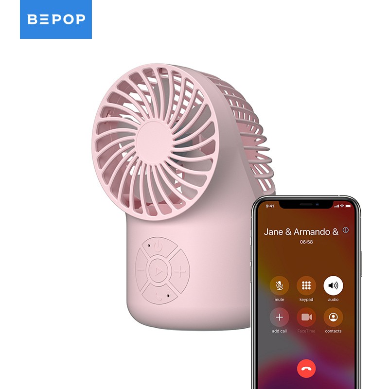 Bepop Speaker Bluetooth V5.0 Wireless Kipas Angin 2 in 1 Portable Fan