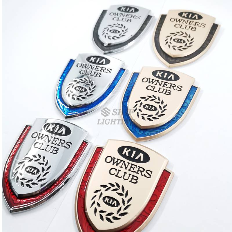 1pc Stiker Emblem Logo Kia CLUB Bahan Metal Untuk Dekorasi Mobil