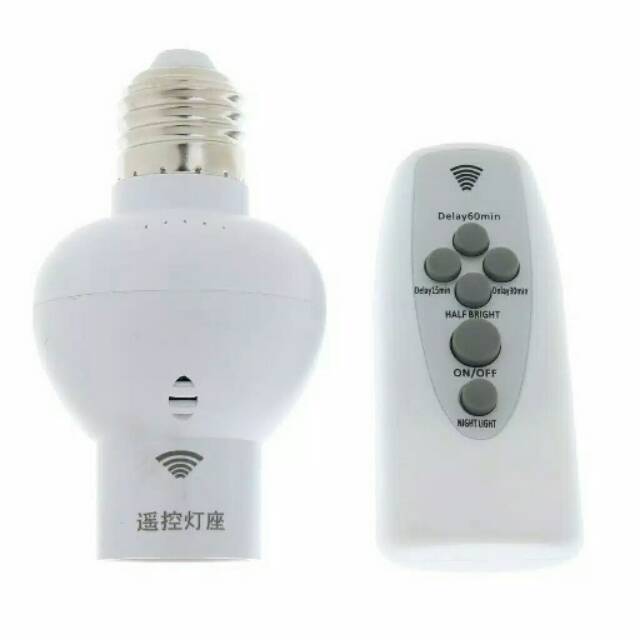 Fitting  bulat Lampu Bohlam E27 dengan Remote Control Wireless