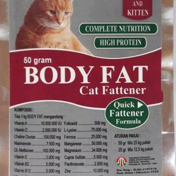 Body fat cat fattener Vitamin Penggemuk Kucing Terbaik