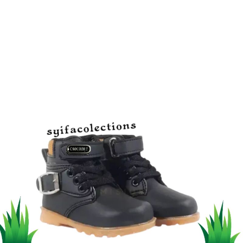 sepatu bot anak laki_laki Motip gesper  perkat lucu trlaris