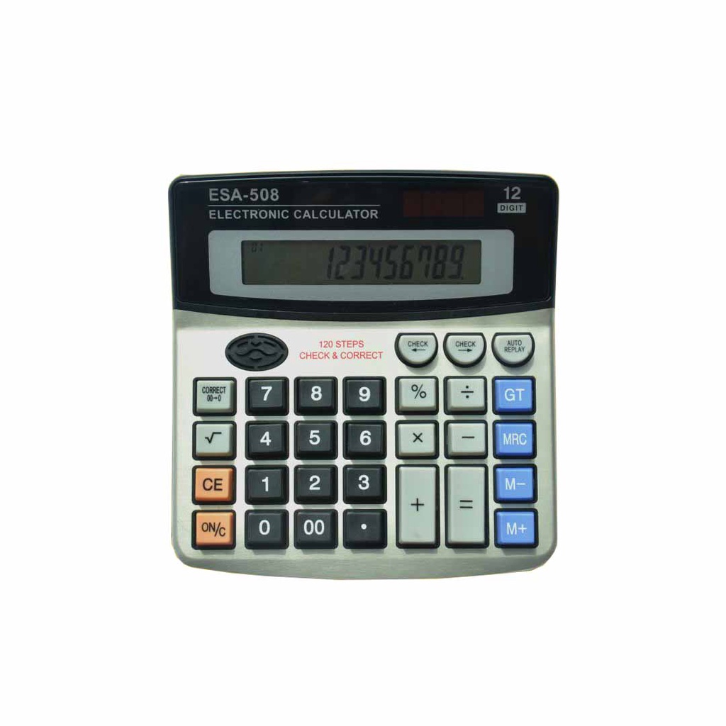 Kalkulator Besar Kalkulator Jumbo Check Correct Calculator 12 Digits ESA 508 Baterai AA A2